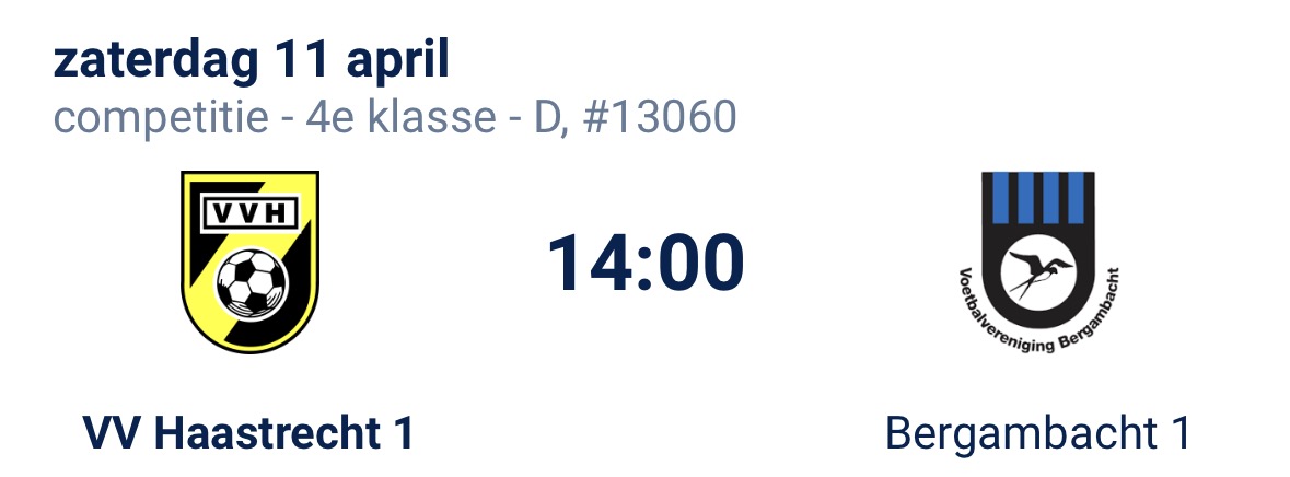 Balsponsor VVH 1 - Bergambacht 1 -- Peter van Harmelen --