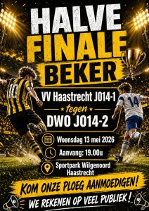 HALVE FINALE BEKERWEDSTRIJD, WOENSDAG 13 MEI OM 19:00 UUR! 1