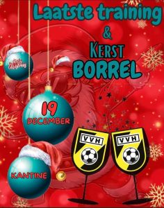 LAATSTE TRAINING EN KERSTBORREL, 19 DECEMBER!