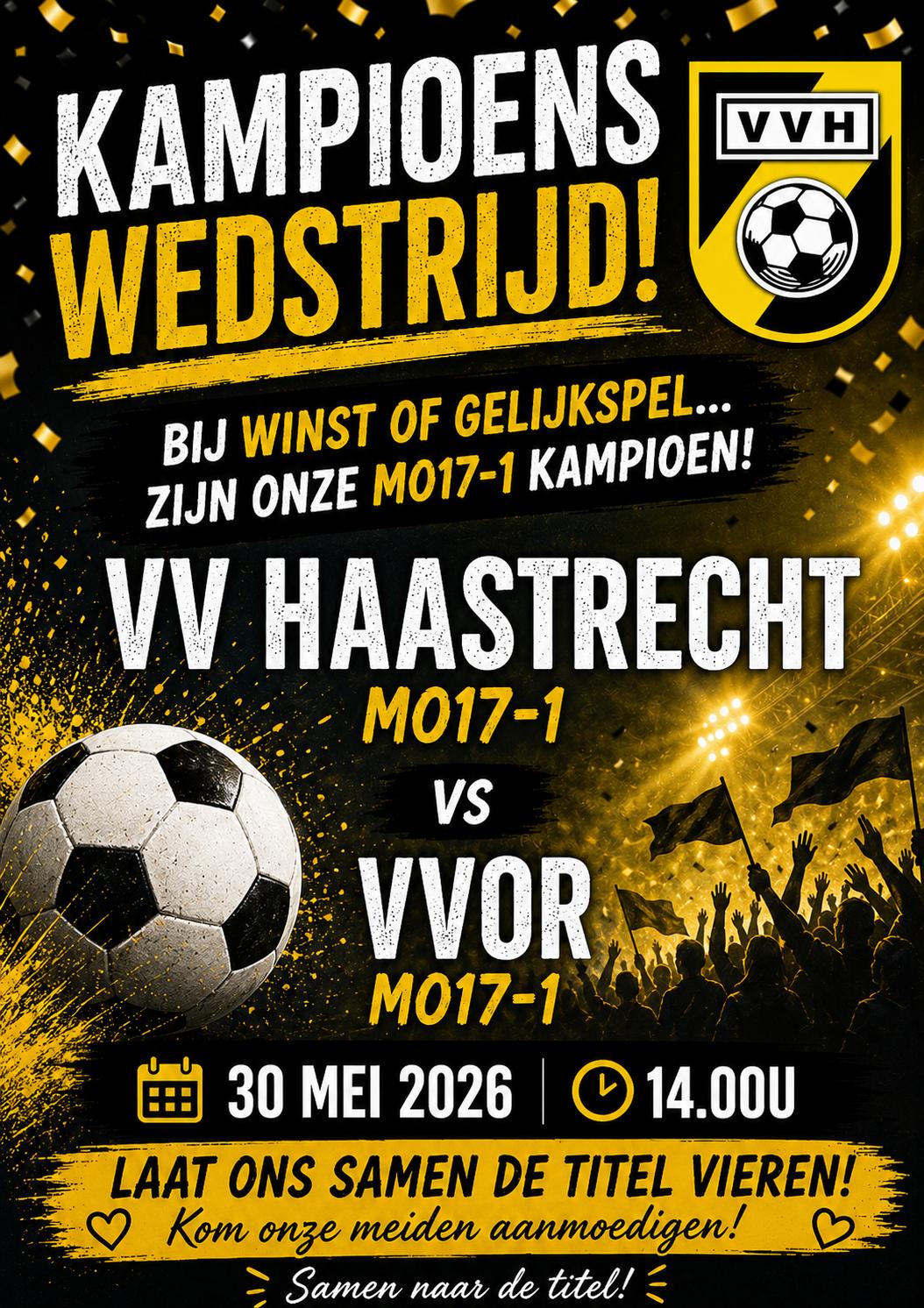 A.S. Zaterdag 30 mei, meerdere teams gaan voor het kampioenschap en voor de beker!